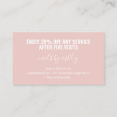 Carte De Fidélité Moderne Blush Pink Script maquillage Artiste 6 pun (Dos)