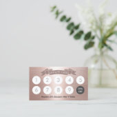 Carte De Fidélité Moderne Blush Rose Gold Beauté Salon Loyauté (Debout devant)