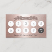 Carte De Fidélité Moderne Blush Rose Gold Beauté Salon Loyauté (Devant)