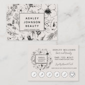 Carte de fidélité moderne Botanique Blush & Black (Devant / Derrière)