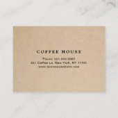 Carte De Fidélité Moderne Cute Brown Café simple (Dos)