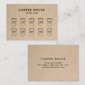 Carte De Fidélité Moderne Cute Brown Café simple (Devant / Derrière)