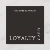 Carte de fidélité moderne de beauté noire et blanc (Devant)