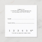 Carte de fidélité moderne de beauté noire et blanc (Dos)