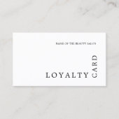 Carte de fidélité moderne de beauté noire et blanc (Devant)