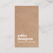 Carte De Fidélité Moderne Design Imprimé Kraft Bold Coiffeur Salon (Devant)