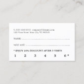 Carte De Fidélité Moderne Elegant Black Faux Gold Beauté (Dos)