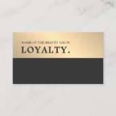 Carte De Fidélité Moderne Elegant Black Faux Gold Beauté (Devant)