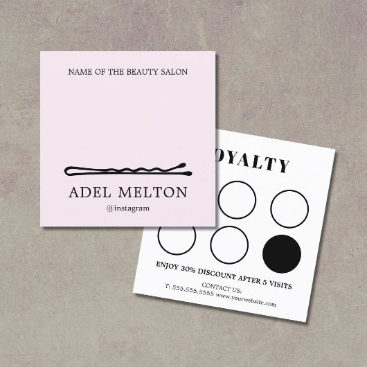 Carte De Fidélité Moderne Élégant Blanc Clair Pin Salon Loyauté