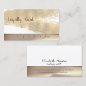 Carte de fidélité moderne Elegant Brosse Or (Devant / Derrière)