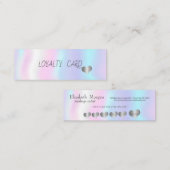 Carte De Fidélité Moderne Élégant Coeurs simples, Holographique (Devant / Derrière)