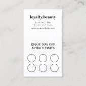 Carte De Fidélité Moderne élégant élégant salon de coiffure noir bla (Dos)
