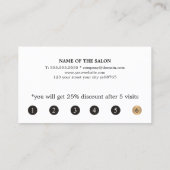 Carte De Fidélité Moderne Elégant Faux Gold Heart Beauté Loyauté (Dos)