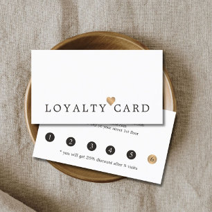 Carte De Fidélité Moderne Elégant Faux Gold Heart Beauté Loyauté