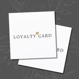 Carte De Fidélité Moderne Elégant Faux Gold Heart Beauté Loyauté
