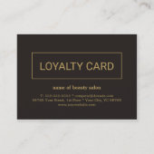 Carte de fidélité moderne Elégant foncé faux or (Devant)