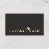 Carte De Fidélité Moderne Elegant foncé faux or Coeur Beauté Loyauté (Devant)
