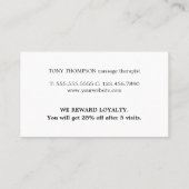 Carte De Fidélité Moderne Elégant Massage Thérapiste Gris Or (Dos)
