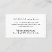 Carte De Fidélité Moderne Elégant Massage Thérapiste Gris Or (Dos)