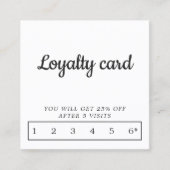 Carte De Fidélité Moderne Elegant noir et blanc (Devant)