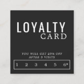 Carte De Fidélité Moderne Elegant noir et blanc (Devant)