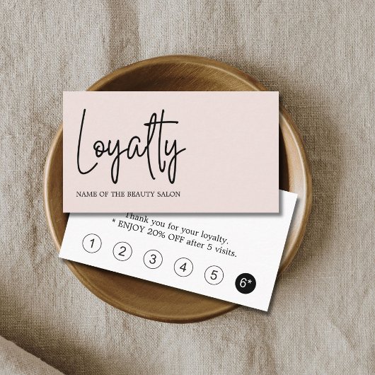 Carte De Fidélité Moderne Elegant Pastel Bold White Beauté