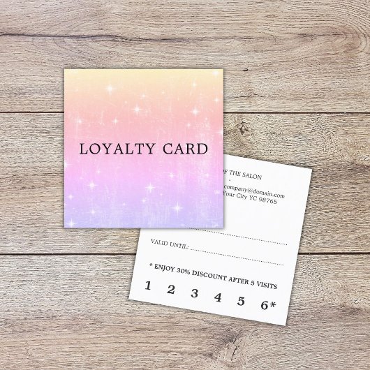 Carte De Fidélité Moderne élégant Pastel PInk Purple Shine