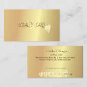 Carte De Fidélité Moderne Élégant Professionnel Simple Coeurs Or