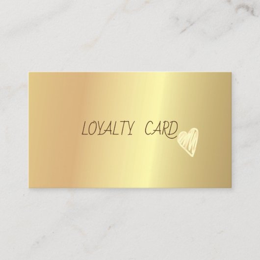 Carte De Fidélité Moderne Élégant Professionnel Simple Coeurs Or