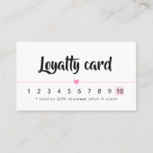 Carte De Fidélité Moderne Elegant Rose Coeur Lignes Beauté (Devant)