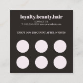 Carte De Fidélité Moderne Élégant Rose élégant Salon aux cheveux bla (Dos)