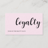 Carte De Fidélité Moderne Elegant Rose noir Beauté blanche (Devant)