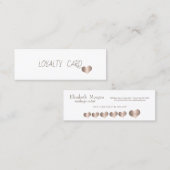 Carte De Fidélité Moderne Élégant Simple Rose Coeurs Or, Blanc (Devant / Derrière)