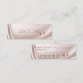 Carte De Fidélité Moderne Élégant Simple Rose Gold Hearts, Satin (Devant / Derrière)