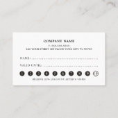 Carte de fidélité moderne Elégant Texture rose Gre (Dos)