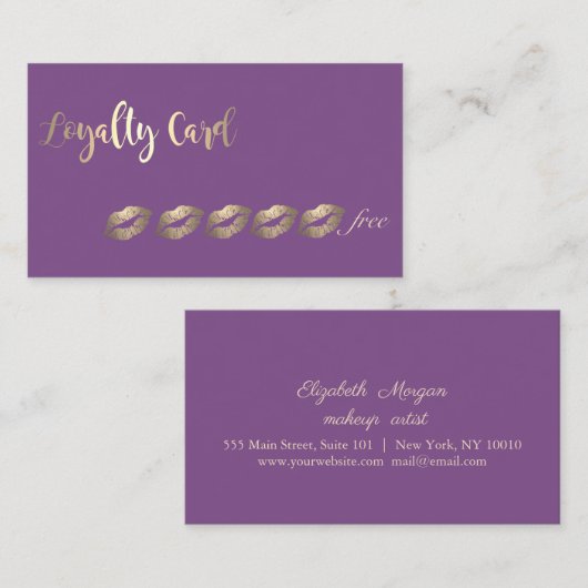 Carte de fidélité moderne Elegtery Lips (Devant / Derrière)