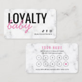 Carte de fidélité moderne en marbre rose (Devant / Derrière)