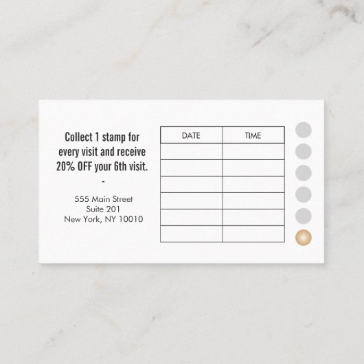 Carte de fidélité moderne FAUX Silver (Dos)