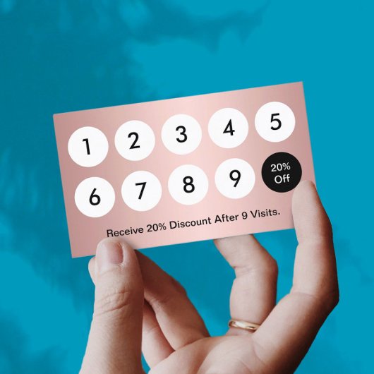 Carte de fidélité Moderne Foil Rose Gold Beauty Sa