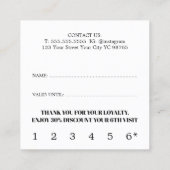 Carte De Fidélité Moderne Imprimé Kraft noir blanc Beauté Bold Salon (Dos)