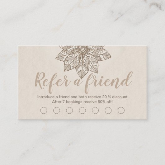 Carte De Fidélité Moderne Massage Thérapiste Script Lotus Flower (Devant)