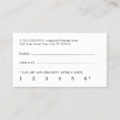 Carte De Fidélité Moderne minimal noir blanc beauté (Dos)