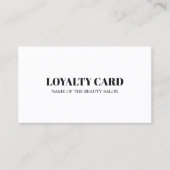 Carte De Fidélité Moderne minimal noir blanc beauté (Devant)