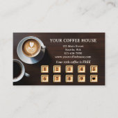 Carte de fidélité moderne pour café avec code QR (Devant)