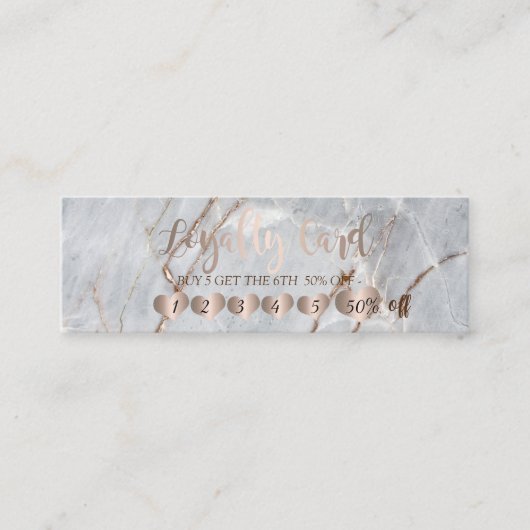 Carte De Fidélité Moderne professionnel élégant Rose Gold Hearts Mar (Devant)