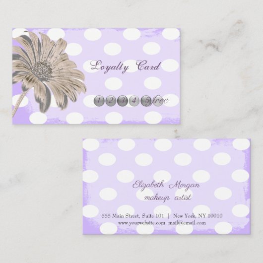 Carte de fidélité moderne professionnelle, pointil (Devant / Derrière)