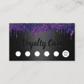 Carte De Fidélité Moderne Purple Drives Beauté Salon Black Loyalty (Devant)