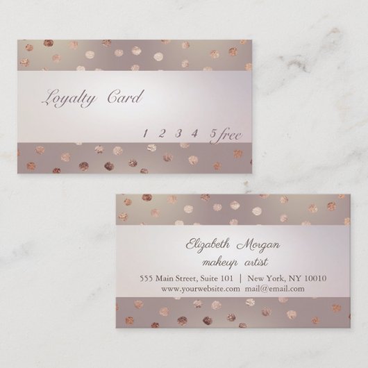 Carte de fidélité moderne, rayée, pointillée (Devant / Derrière)