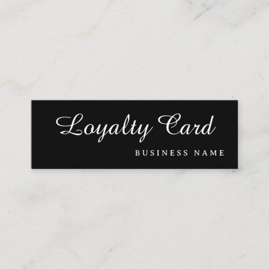 Carte De Fidélité Moderne Rétro Noir Simple (Devant)