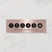 Carte de fidélité | Moderne Rose Gold Metallic 6 P (Devant)